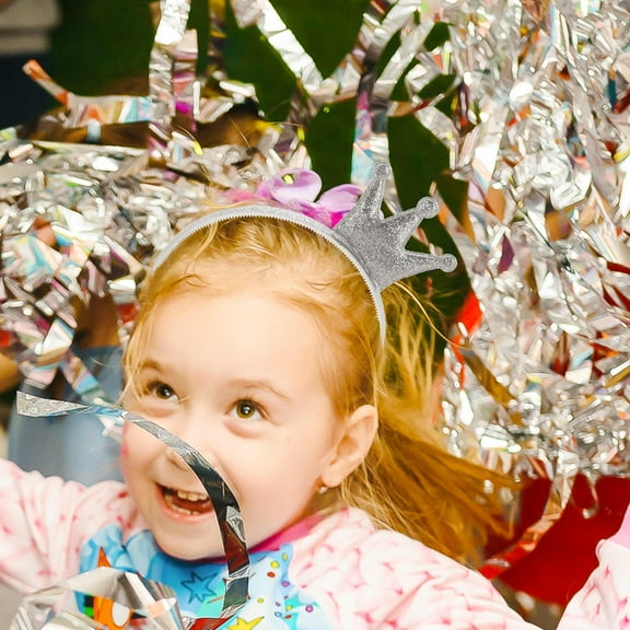 LOLIPPYY 2Pcs Fairy Crown Headband Glitter Gold Fabric Hair Accessory for Shows