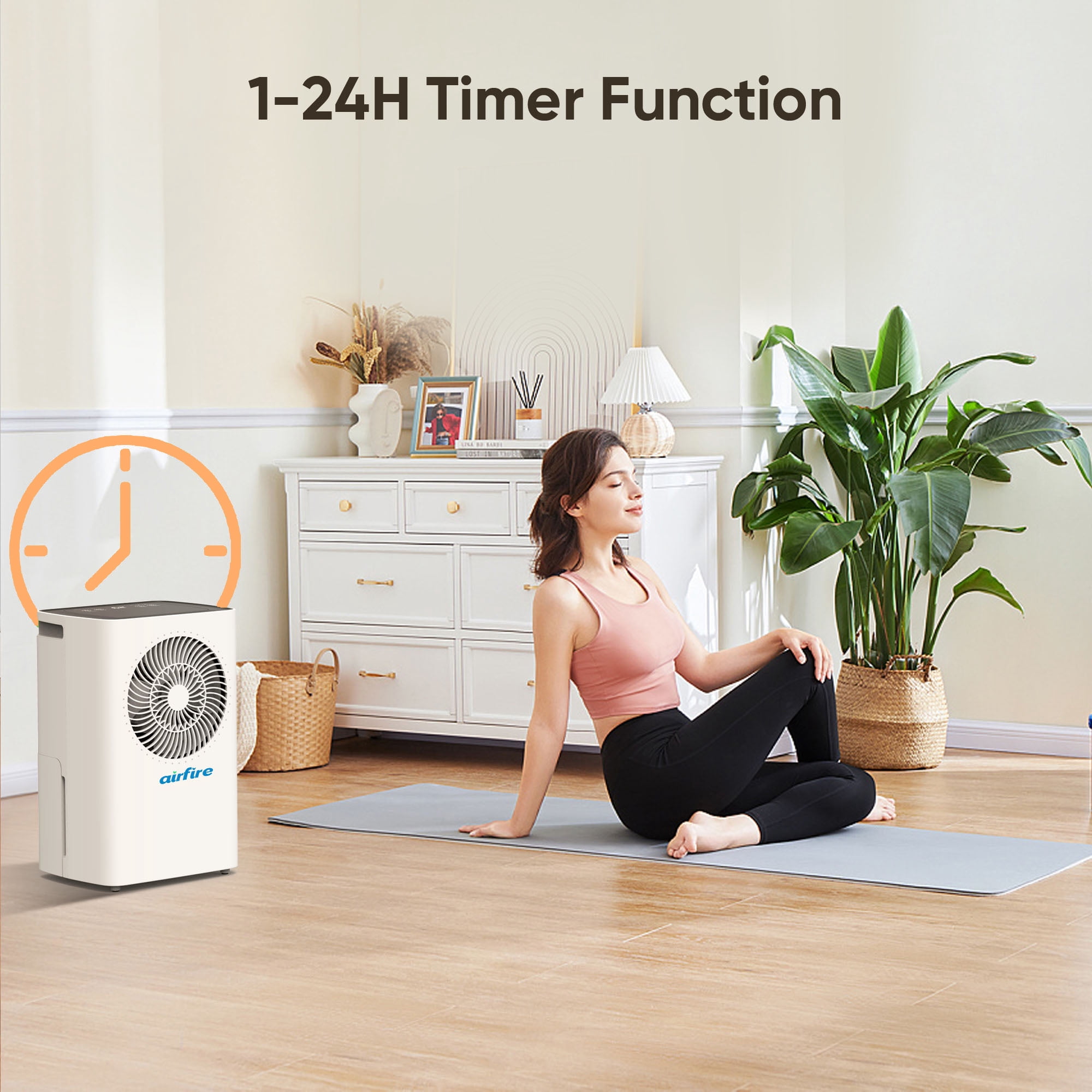 AIRFIRE 12 Pints Dehumidifiers (DOE), up to 1500 Sq.Ft Dehumidifier with Drain Hose, 0.59 Gal Water Tank, Overflow Protection, Dehumidifiers for Home Basement Bedroom Bathroom Laundry Room