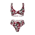 thumbnail image 4 of Daiia Rose Flowers Women's Bikini Set Two Piece Swimsuit High Waisted Bikini Adjustable Straps Bikini Perfect for Beach, Pool, and Summer Vacation-Small, 4 of 9