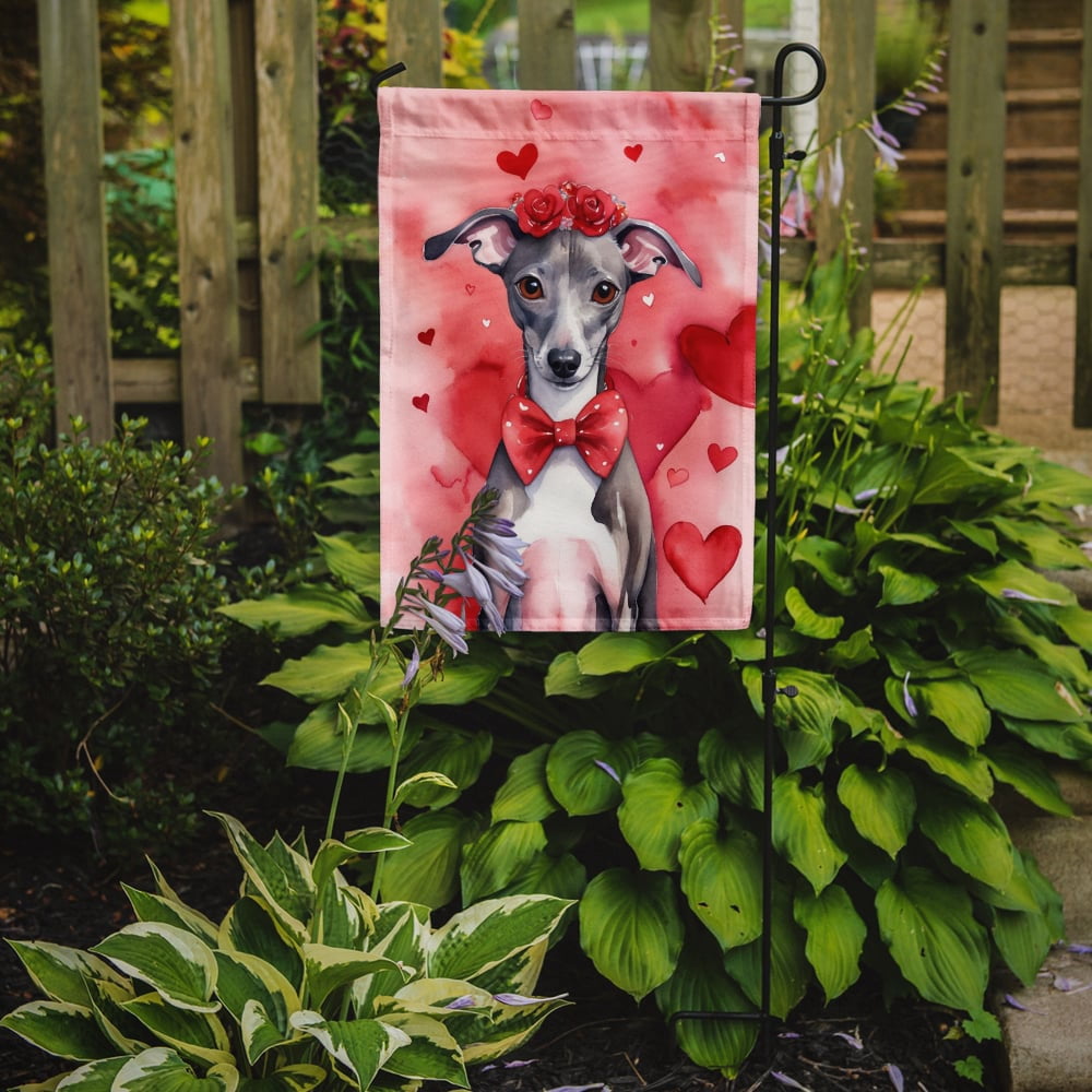 Italian Greyhound My Valentine Garden Flag 11.25 in x 15.5 in
