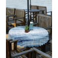 thumbnail image 2 of Fsddascl Vintage Blue Outdoor Tablecloth - 60 Inch Round Dining Table Cover, Retro Blue Ombre Modern Abstract Art Waterproof Outdoor Table Cloth with Umbrella Hole & Zipper for Picnic/Patio/Party, 2 of 7