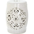 thumbnail image 1 of Safavieh Flora Glazed Ceramic Decorative Garden Stool, Cream, 1 of 3
