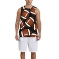 thumbnail image 4 of Easygdp Brown Football On Black Men's Mesh Basketball Jersey Quick Drying Sleeveless Shirts Fitted Muscle Tank Tops Sport Round Neck T-Shirt - Medium, 4 of 9