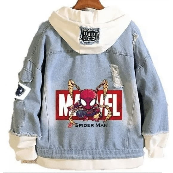 Chaqueta vaquera Marvel Spider-Man Deadpool estilo universitario