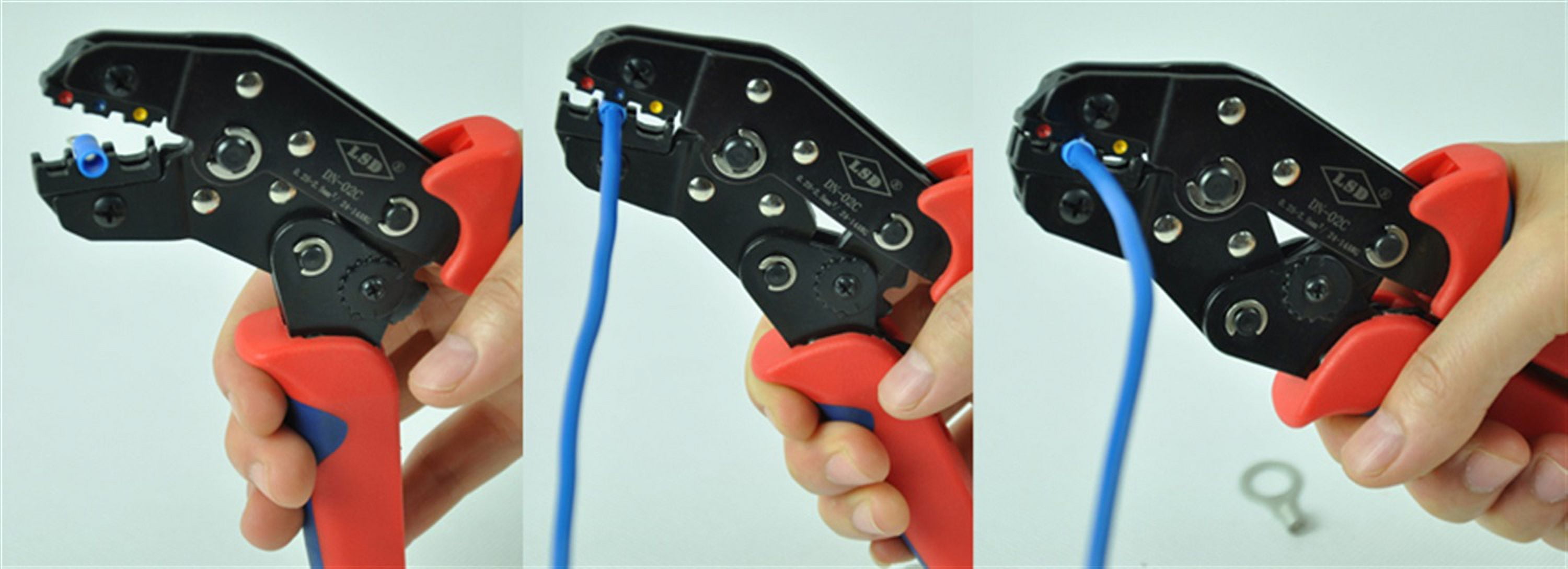 Crimping Plier,0.25-2.5mm² Hand Crimping Tool for Yellow/Red/Blue Insulated Terminals ,Durability That Lasts