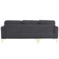 thumbnail image 5 of Fithood 218*141*87cm Boucle Yarn, Diamond-Shaped Gold-Plated Three-Pronged Legs, Three-Seater With Footstool, Indoor Modular Sofa, Dark Grey, 5 of 5