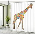 thumbnail image 5 of Ambesonne Giraffe Shower Curtain, Colorful Abstract Animal, 69"Wx84"L, White Multicolor, 5 of 5