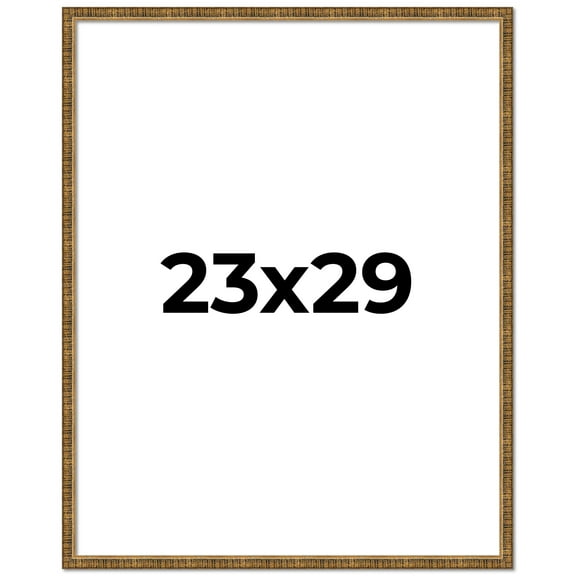 23x29 Frame Gold Kingsley Distressed Solid Wood Picture Frame Width 0.75 Inches | Interior Frame