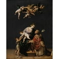 thumbnail image 2 of Alessandro Turchi 12x14 Black Ornate Wood Framed Double Matted Museum Art Print Titled: Pope Gregory Interceding with the Virgen, Jesus Christ and Saint John the Baptist, 2 of 5