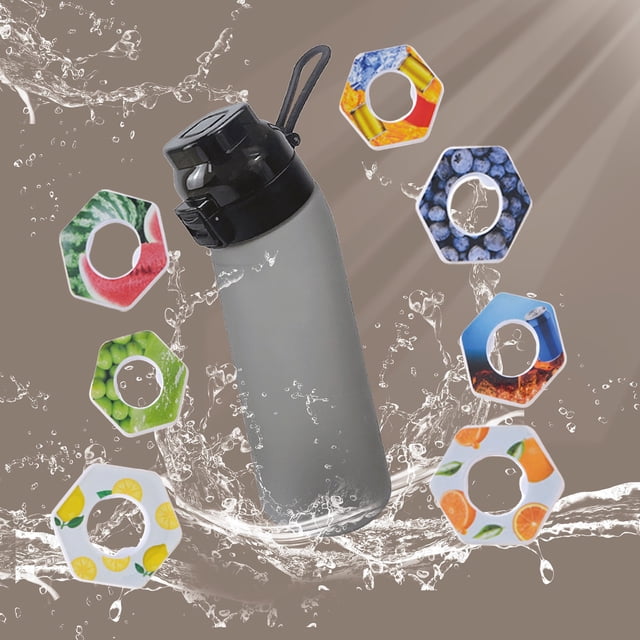 Clearance, 700ml Bottle, Update Water Bottle Up Set With 7 Capsules Drinking Straw, Outdoor Water Bottle