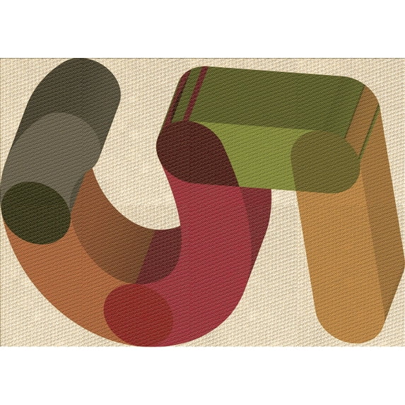 Ahgly Company Machine Washable Indoor Rectangle Transitional Fire Brick Red Area Rugs, 7' x 10'