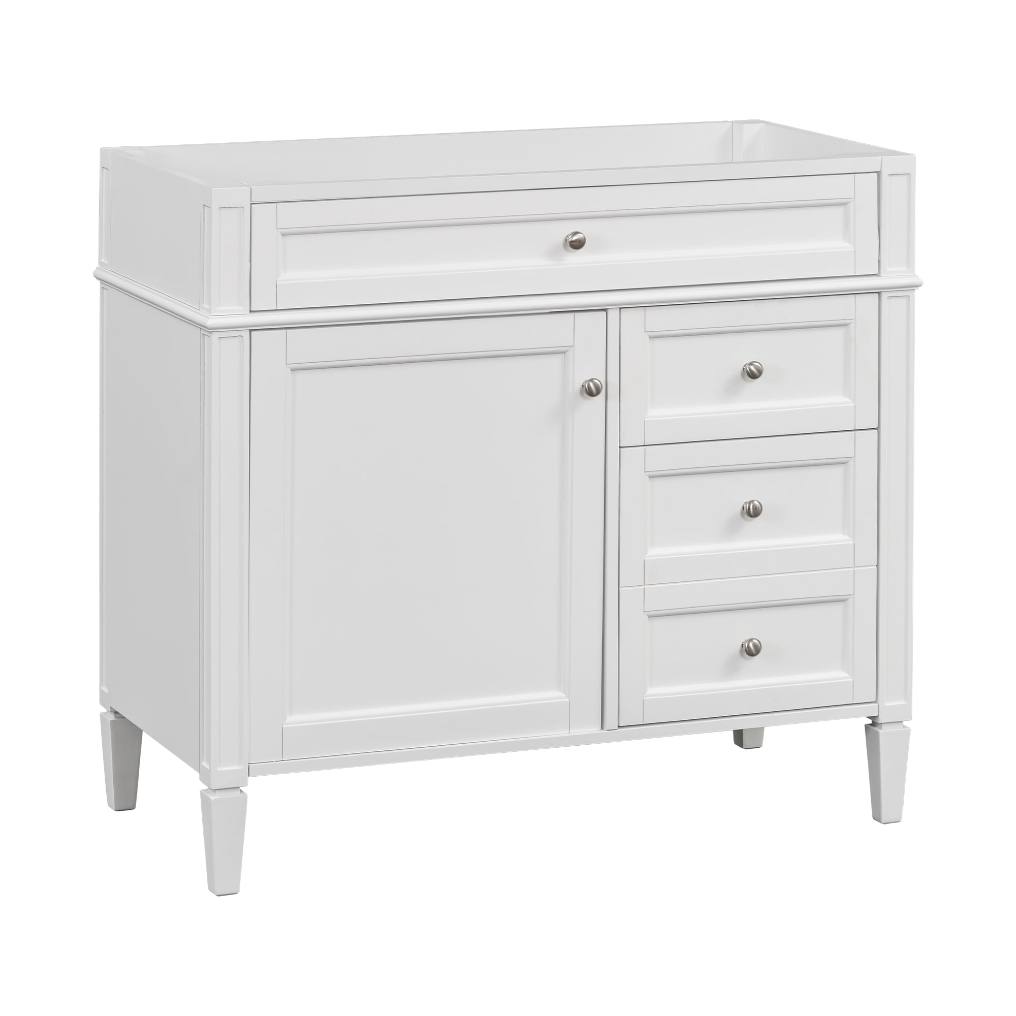 Euroco 36'' Bathroom Vanity without Top Sink, Modern Bathroom Storage Cabinet with 2 Drawers and a Tip-out Drawer, Solid Wood Frame (NOT INCLUDE BASIN SINK)