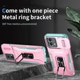 thumbnail image 2 of JTCASES for Motorola Moto G Stylus 5G 2023 Case, Slide Window + Adjustable Ring Kickstand + Magnetic Car Mount Drop Protection Anti-slip Shockproof Bumper Rugged Shell, Rosegold, 2 of 8