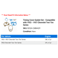 thumbnail image 2 of Timing Cover Gasket Set - Compatible with 1953 - 1957 Chevy Two-Ten Series 1954 1955 1956, 2 of 2