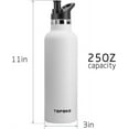 thumbnail image 2 of 25 OZ Hydro Double Wall Flask Stainless Steel Water Bottle, Bite Valve Top, Vacuum Insulated, Sweat Proof, Leak Proof Sports Thermos. Standard Mouth 25oz, BPA-Free, Keep Cold 24 Hours (white)2pc, 2 of 5