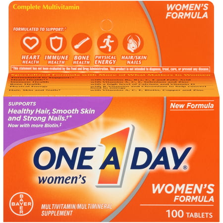 One A Day Womens Multivitamin Supplements with Vitamins A, C, E, B1, B2, B6, B12, Biotin, Calcium and Vitamin D, 100
