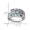 thumbnail image 2 of 925 Sterling Silver Rhodium Plated Polished Abalone Fancy Band Ring Size 6 Ring for Women and Men, 2 of 2