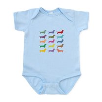 CafePress - Colorful Dachshunds Body Suit - Baby Light Bodysuit, Size Newborn - 24 Months