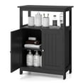 thumbnail image 1 of Costway Bathroom Floor Cabinet Freestanding Storage Organizer with 2 Doors Open Compartment Black, 1 of 10