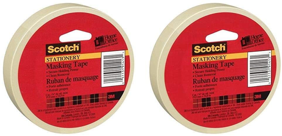 3/4-Inch x 54.6 YardsTan 3436 Scotch Home and Office Masking Tape R 