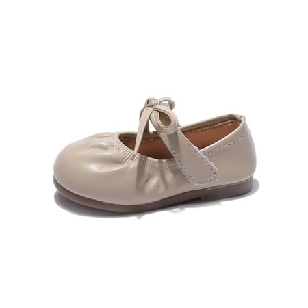 

Gomelly Girls Dress Shoes Bowknot Ballet Flats Comfort Mary Jane Casual Princess Shoe Girl s Kids Beige 7C