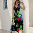 thumbnail image 5 of Autism Theme PUZZLE Heart Pattern Sleeveless Dress Summer Women Clothes Dress for Pregnant Women Dresses, 5 of 9