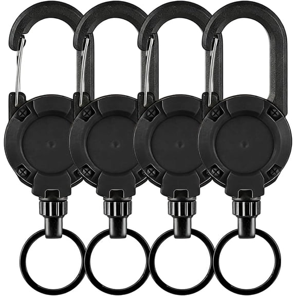 3 in 1 New Multifunctional Retractable Pull Reel Carabiner Keychain, Heavy Duty Carabiner Badge Holder & Retractable Keychain with Badge Strap and Key Ring