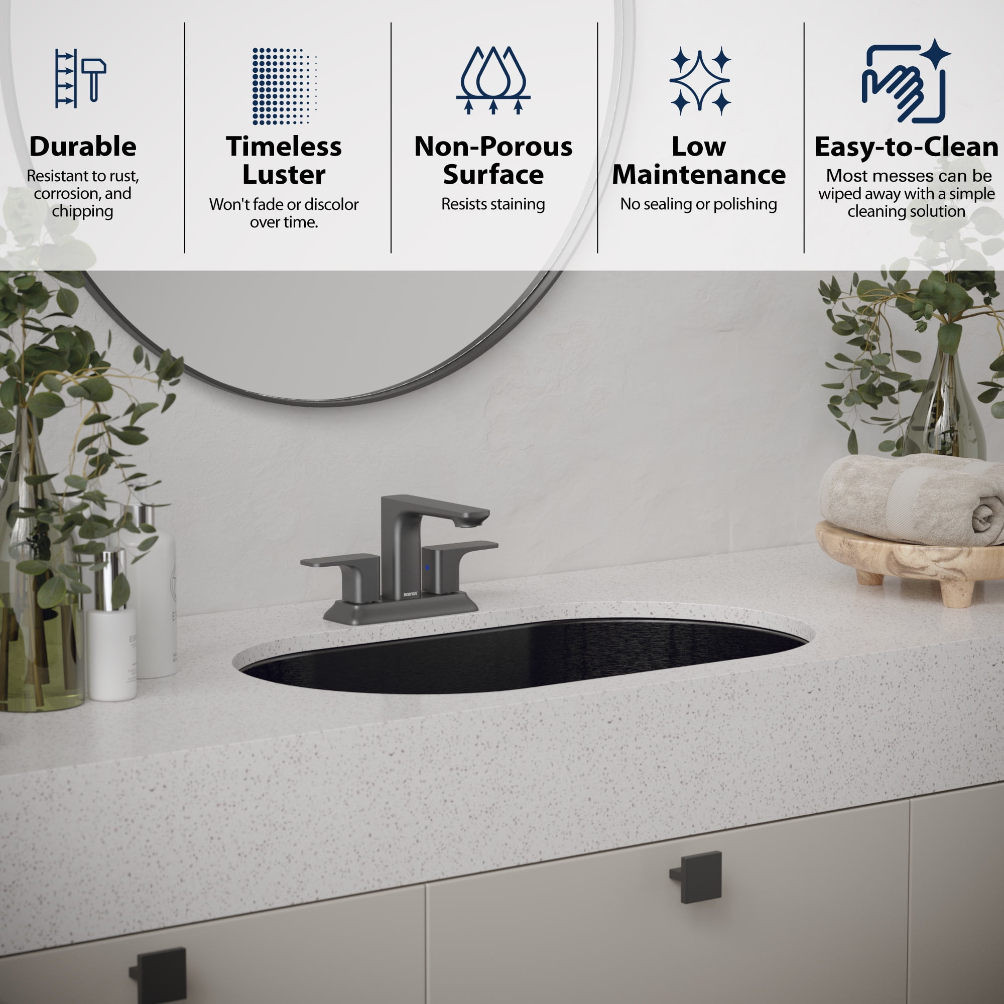 Karran Usa CCU200SS Cinox 27-1/2" Oval Stainless Steel Undermount Bathroom Sink -