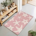 thumbnail image 2 of Entryway Rug 2'x3', Pink Starfish Coastal Kitchen Runner Rugs Non-Slip Carpet Mats, Nautical Summer Ocean Abstract Art Bedside Rugs Runners Washable Floor Carpet for Bathroom Laundry Room, 2 of 8