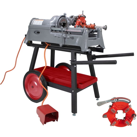 Restored: Like New RIDGID® 535 V1 Pipe Threader with Cart Dies Heads & Oil (Refurbished)