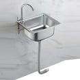 thumbnail image 3 of Small Kitchen Sink, Single Bowl Stainless Steel Sink Campervan RV for Undermount and Flushmount Intallation Reversible Drainer with Waste Pipes Clips for Laundry Room Bathroom Farmhouse, 3 of 7