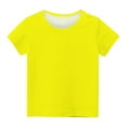 thumbnail image 5 of AJTQTH Tops for Girls Boys Kids Summer Casual Comfy Breathable Short-Sleeved Crewneck Tees Tshirts Shirts Blouses Solid Color Lightweight Clothes Outfits Yellow 7 Years, 5 of 5