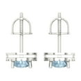 thumbnail image 3 of 2.72 ct Screw-Back Stud Earrings for Women | 8x5mm Pear Cut Natural Swiss Blue Topaz | 18K White Gold, 3 of 4