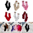 thumbnail image 2 of Milue Women Y2K Harajuku 3D Rainbow Bear Calf Socks Ribbed Knit Cotton Bright Socks, 2 of 21