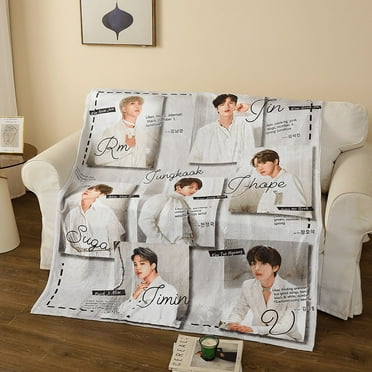 BTS Throw Blanket Couch Blanket - Super Soft Cozy Blanket for Women, Cute Blanket for Boys Girls, 50x40 Inch