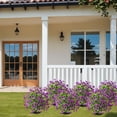 thumbnail image 4 of Weloille Insert de Sol Violet Artificiel Fleur 1 Pce, Fausse Fleur à Base Ronde Améliorée Anti-Évier, Plante Décorative d'Extérieur Résistante aux UV, Convient à la Décoration de Jardin Cour Allée Patio, 4 of 6