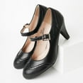 thumbnail image 4 of J. Adams Kym Mary Jane Shoes Women Oxford Pumps - Cute Low Kitten High Heels - Retro Vintage Shoes for Women 1950s Mary Janes Round Toe Shoe with Ankle Strap - Women Dress Shoes, 4 of 7