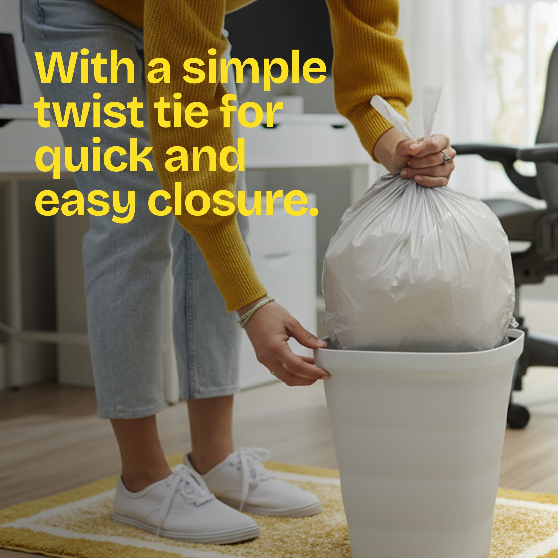 Glad 4 Gallon Small Quick Tie Trash Bags, Gain Original Scent, Febreze Freshness, 40 Bags