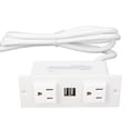 thumbnail image 1 of Recessed Power Strip 2 AC Outlets 2 USB Ports Furniture Desktop Embedded Power Socket 1.5m Cable US Plug 125V, 1 of 7