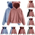 thumbnail image 5 of Ahdbta 2 Pcs Sweatshirts for Kids Cute Teddy Bear Fleece Pullover Tops Solid Color Long Sleeve Casual Warm Thickened Tops, 5 of 5