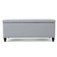 thumbnail image 1 of Aurla Contemporary Fabric Storage Ottoman, Light Gray, 1 of 9