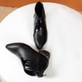 thumbnail image 4 of Cameland Chaussures en Cuir à Petite Tête de Pointe Talon Compensé Chaussures Simples pour Dames à Fermeture Éclair Étanche, 4 of 6
