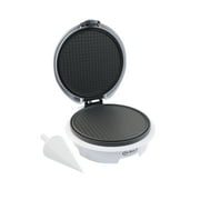 Chef Buddy Electric Nonstick Waffle Cone Maker with Shaper Cone (White)