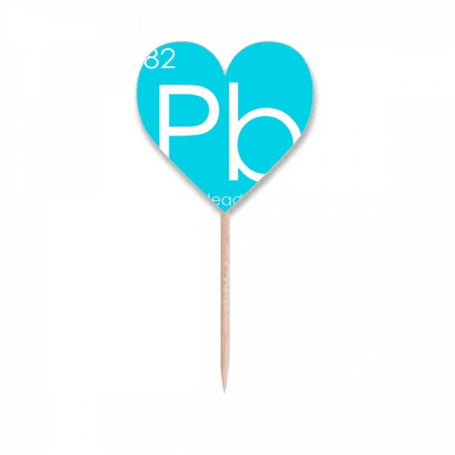 Chestry Elements Period Table Poor Metals Lead Pb Toothpick Flags Heart Lable Cupcake Picks