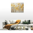 thumbnail image 5 of Gold Flower Wall Art Abstract Golden Floral Pictures Wall Decor Large Golden Painting Canvas Prints Modern Artwork Framed Decoration for Home Bathroom Bedroom Living Room Office 16"x12", 5 of 12