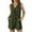Army Green, variant on UVEASISHA Summer Rompers for Women Boho Casual Vacation Outfits Sleeveless Tie Front V Neck Pleated Shorts Jumpsuits Coffee XL