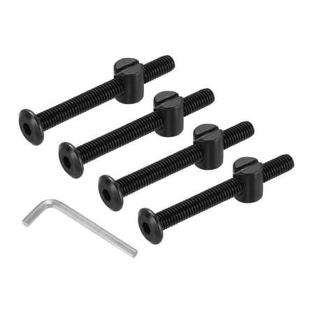 Uxcell Furniture Bolt Nut Set, 4 Pcs M6 x 55 mm Flat Head Hex Socket Cap Screws Bolt