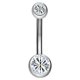 thumbnail image 1 of Joyería corporal piercing antialérgica BRI con Botón de ombligo con diamantes de imitación dobles de Acero inoxidable Blanco, 1 of 2