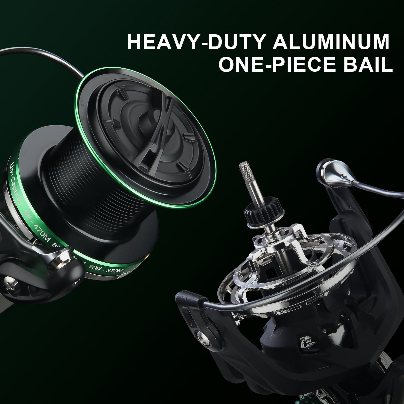 HAUT TON NGKII15000 Spinning Reel, 6+1BB Metal Surf Fishing Reels, 4.8:1 Gear Ratio 55lbs Drag Heavy Long Casting Inshore Saltwater Monster Fish