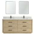 thumbnail image 2 of Vinnova Porto 72" Wood Double Bath Vanity with Mirror in Aged Natural Oak, 2 of 15